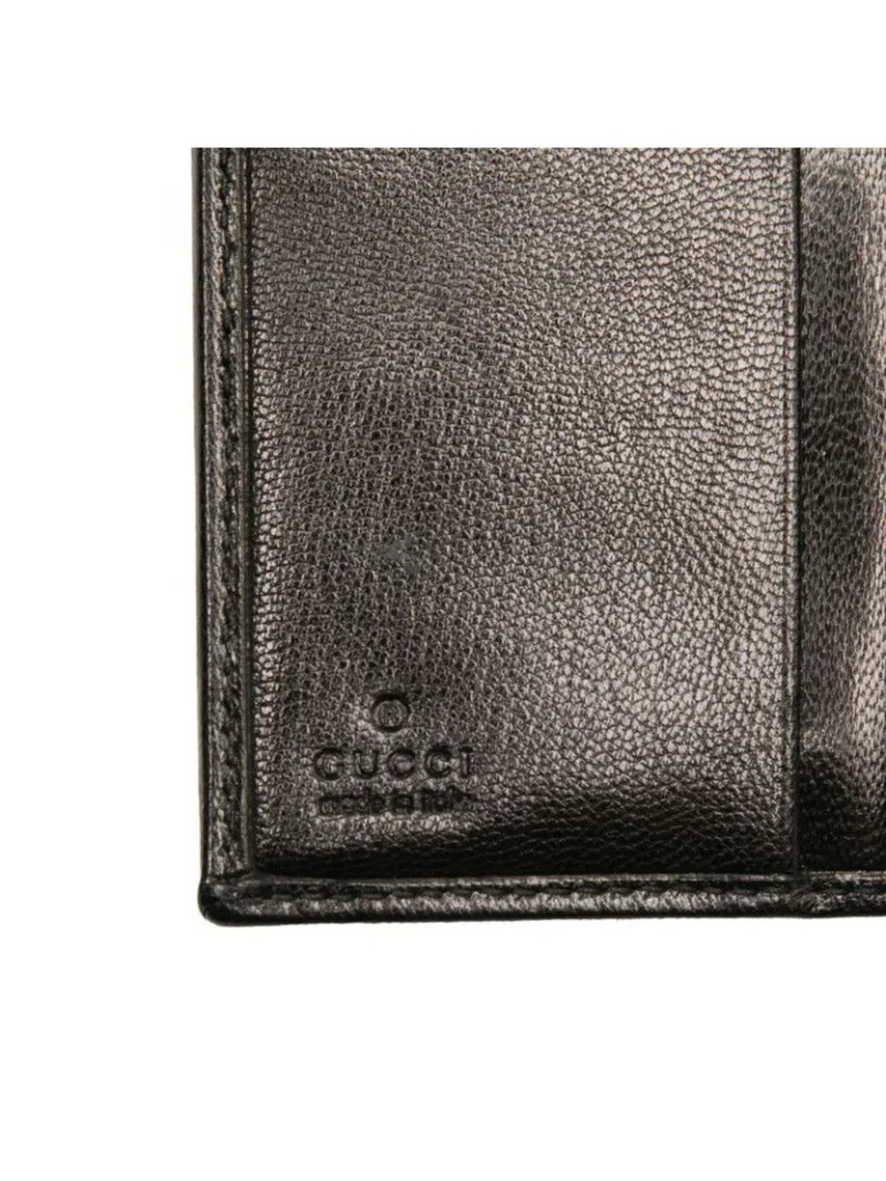 Gucci Trifold Wallet 035 Black Leather - Picture 6 of 7